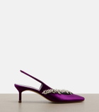 Balenciaga x Manolo Blahnik satin slingback pumps