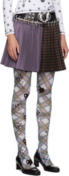 Chopova Lowena Brown & Purple Cotton Carabiner Miniskirt