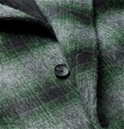 Mr P. - Checked Brushed Virgin Wool and Llama Hair-Blend Coat - Green