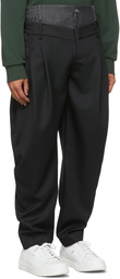 Feng Chen Wang SSENSE Exclusive Black Double Waistband Trousers