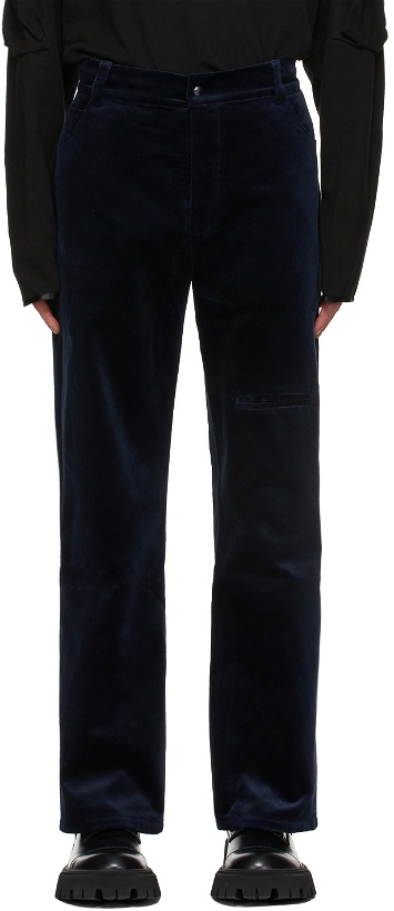 Photo: Boramy Viguier Navy Velvet Straight Trousers