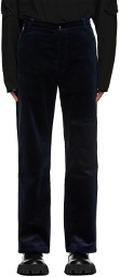 Boramy Viguier Navy Velvet Straight Trousers