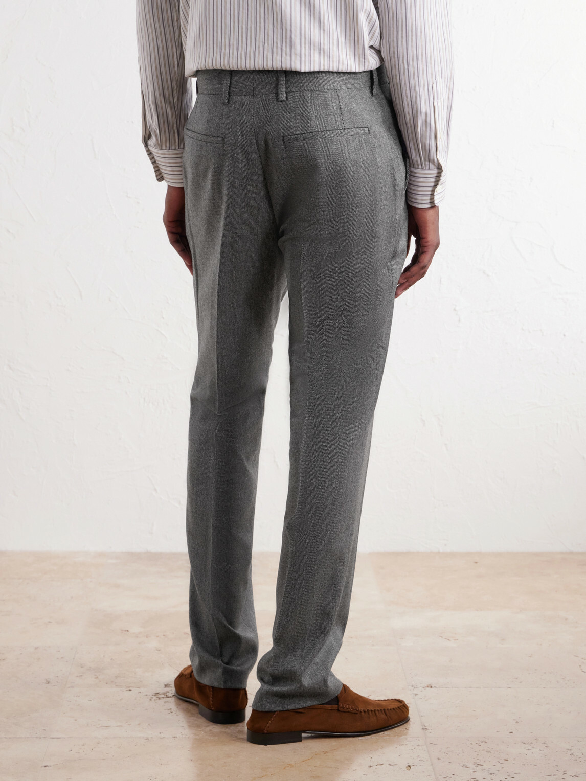 Paul Smith - Brierley Straight-Leg Herringbone Wool and Cashmere-Blend Suit Trousers - Gray