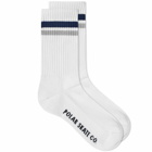 Polar Skate Co. Men's Stripe Sock in White/Navy/Grey