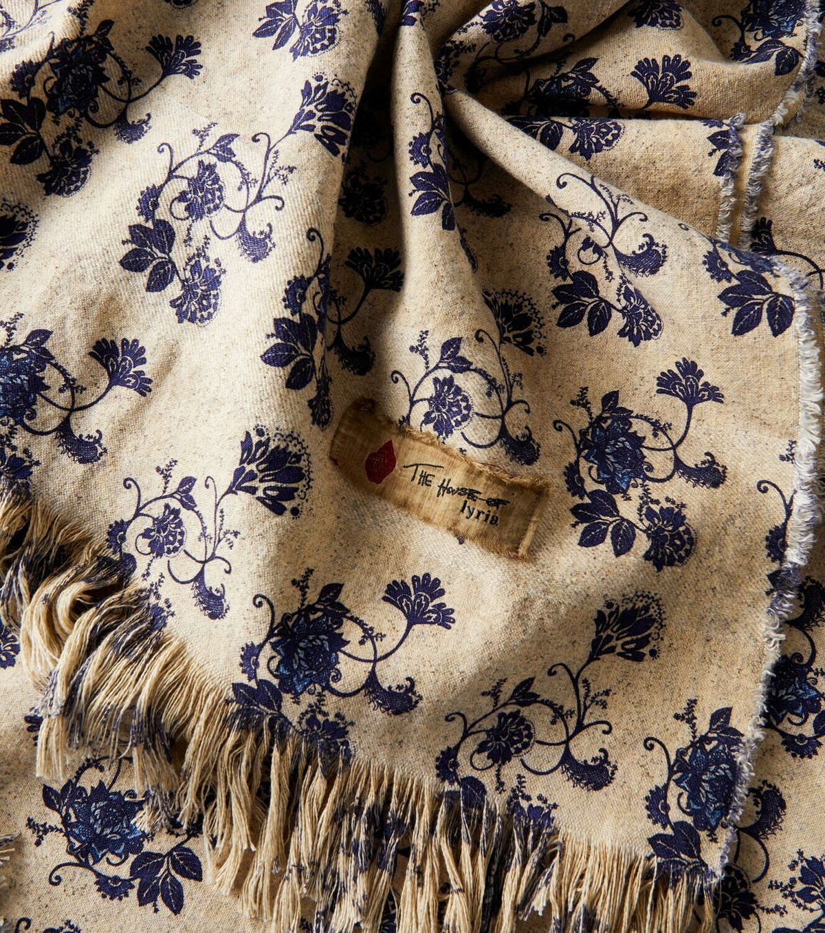 The House of Lyria Sharpei floral cotton and linen throw