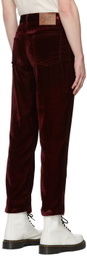 Marc Jacobs Red 'The Liquid Velvet' Trousers