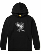 DIME - Twister Embroidered Cotton-Jersey Hoodie - Black