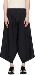 132 5. ISSEY MIYAKE Black Unified Half Cubes Trousers