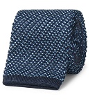 Dunhill - 6.5cm Knitted Mulberry Silk Tie - Men - Blue