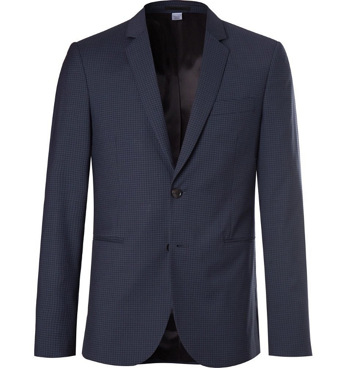 Photo: PS by Paul Smith - Slim-Fit Checked Wool-Blend Suit Jacket - Navy