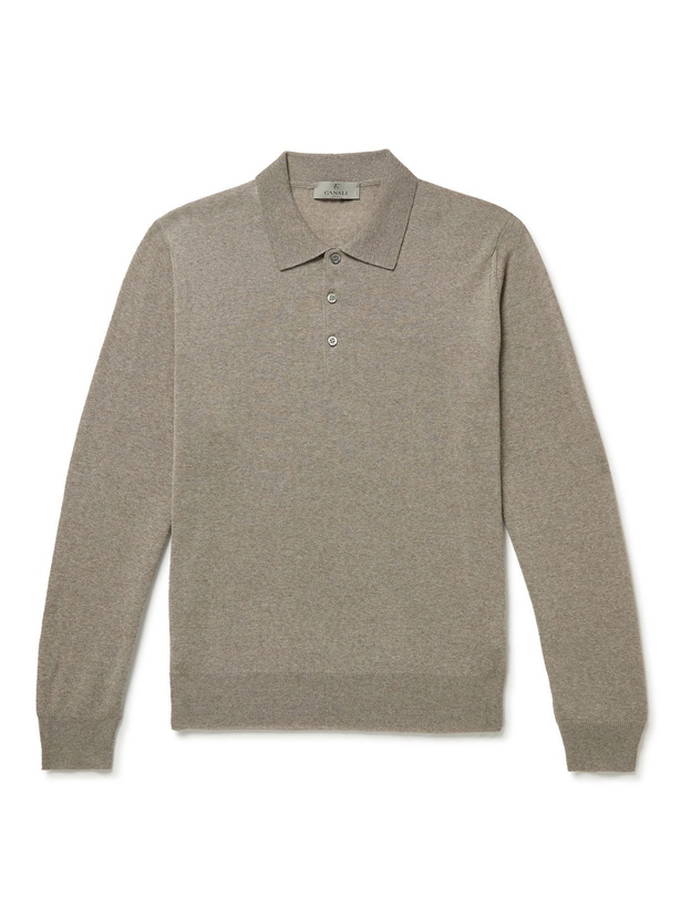 Photo: Canali - Slim-Fit Merino Wool Polo Shirt - Neutrals