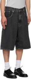 Sunflower Black Super Wide Denim Shorts