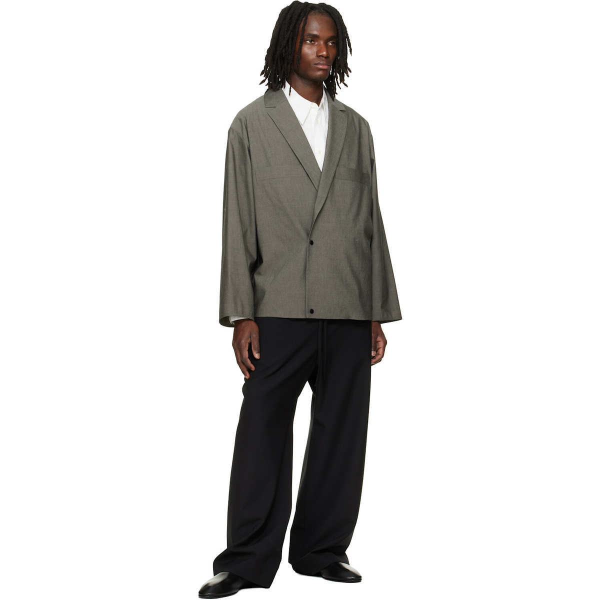 Fear of God Gray Cotton Wool Oxford Shirt Blazer