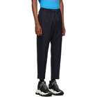 Kenzo Navy Wool Tapered Trousers