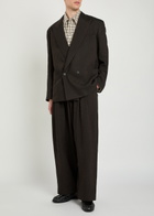 Studio Nicholson Double-breasted Woven Blazer Brown