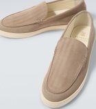 Brunello Cucinelli Chevron suede slip-on shoes