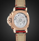 Panerai - Luminor Due Automatic 38mm Goldtech and Alligator Watch - Red