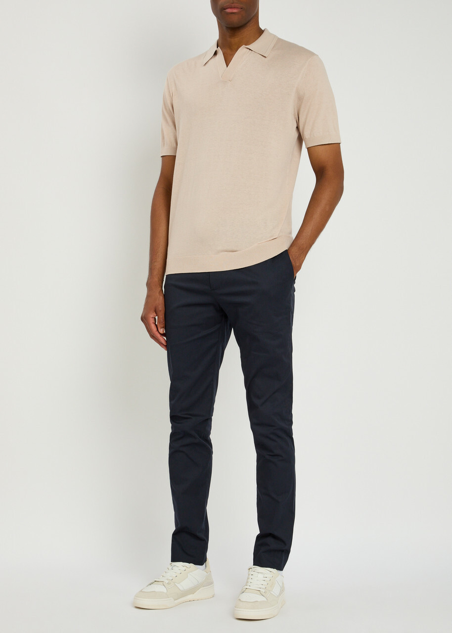 Lestrange Silk-blend Polo Shirt Taupe