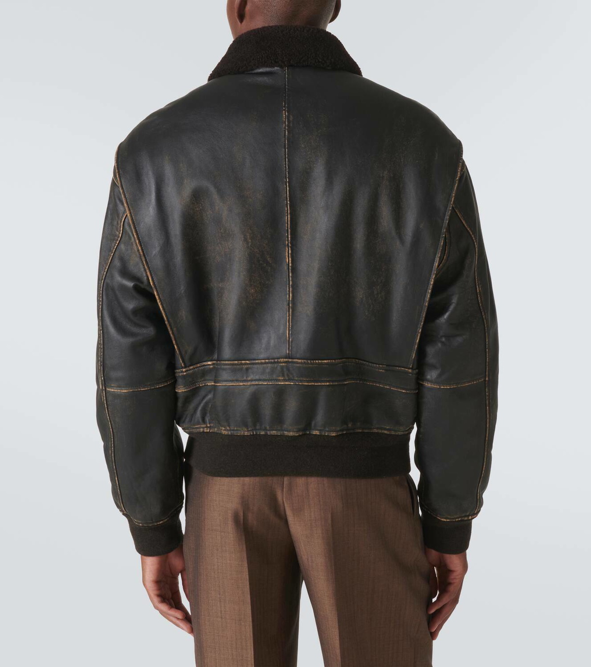 【Raucohouse】  Leather  Bomber Jacket Raucohouse】 Leather Bomber Jacket Raucohouse】 Leather