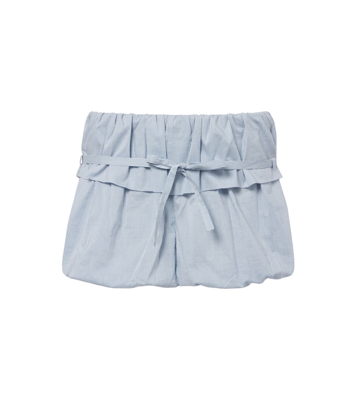 Photo: Magda Butrym Belted striped cotton and silk shorts