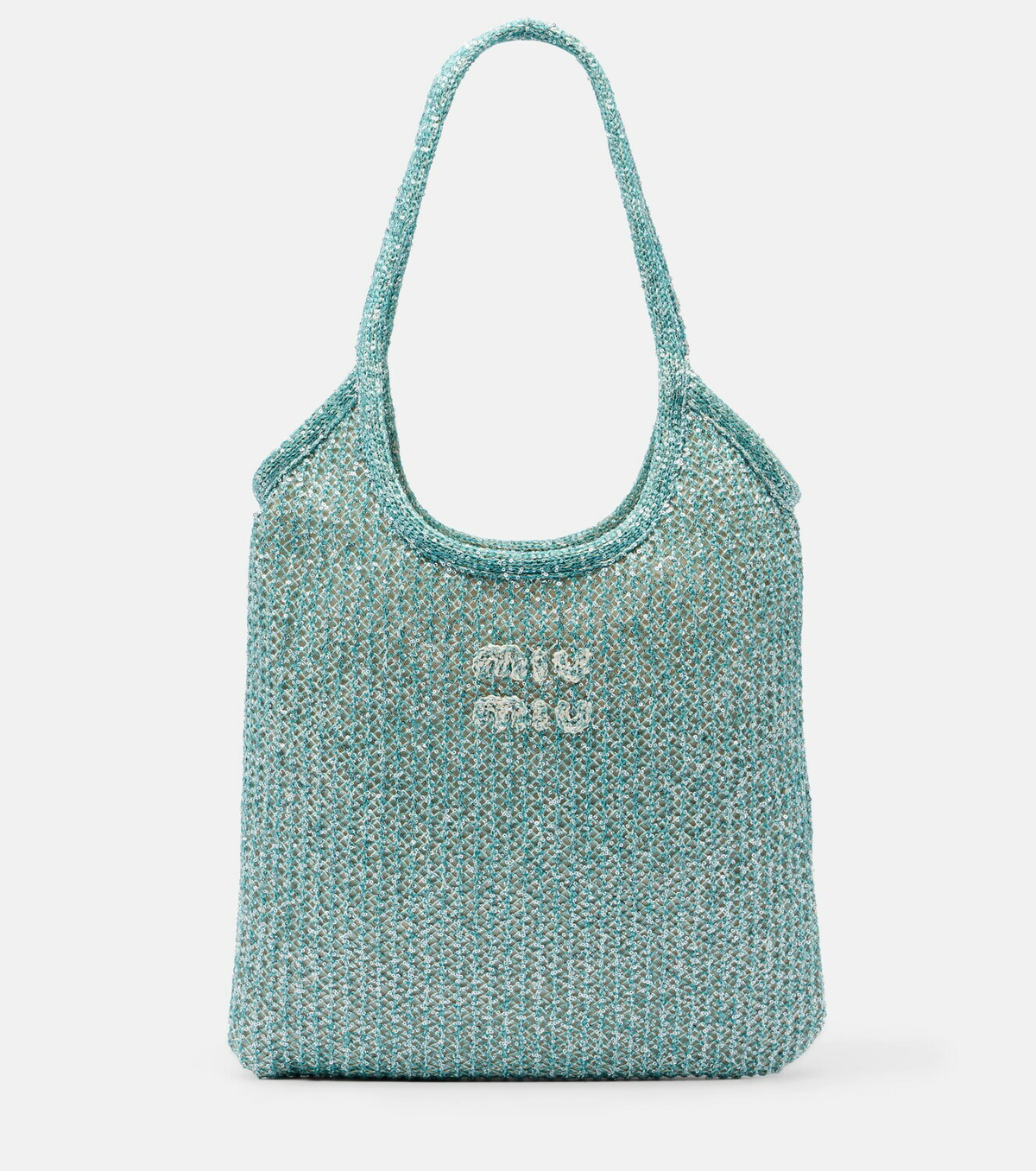 Miu Miu Ivy sequined mesh tote bag