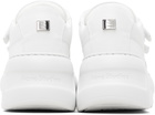 Acne Studios White Velcro Strap Platform Sneakers