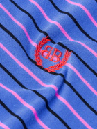 Balenciaga - Oversized Striped Cotton-Piqué Polo Shirt - Blue