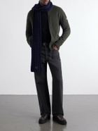 Moncler - Logo-Appliqué Cable-Knit Virgin Wool Scarf