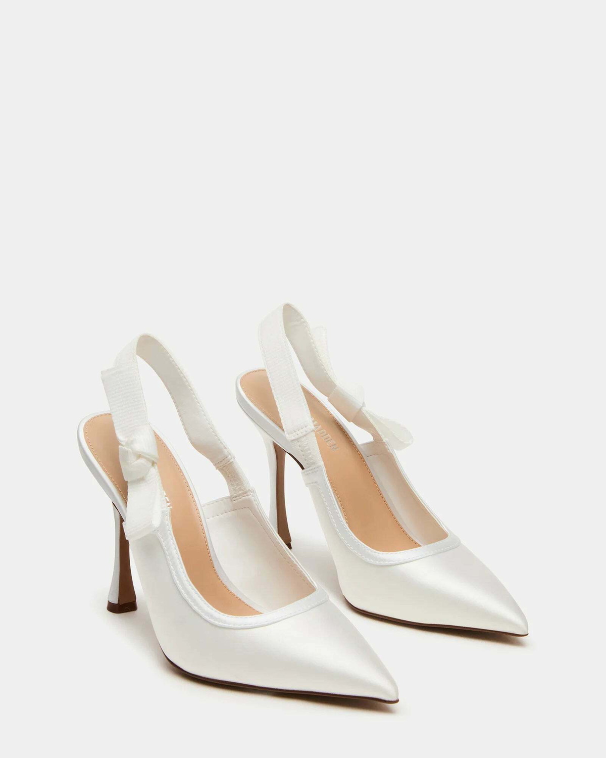 Steve Madden Bri Heels in White Satin