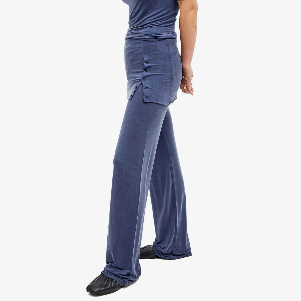 Peachy Den Women's Kylie Cupro Trousers in Denim Blue