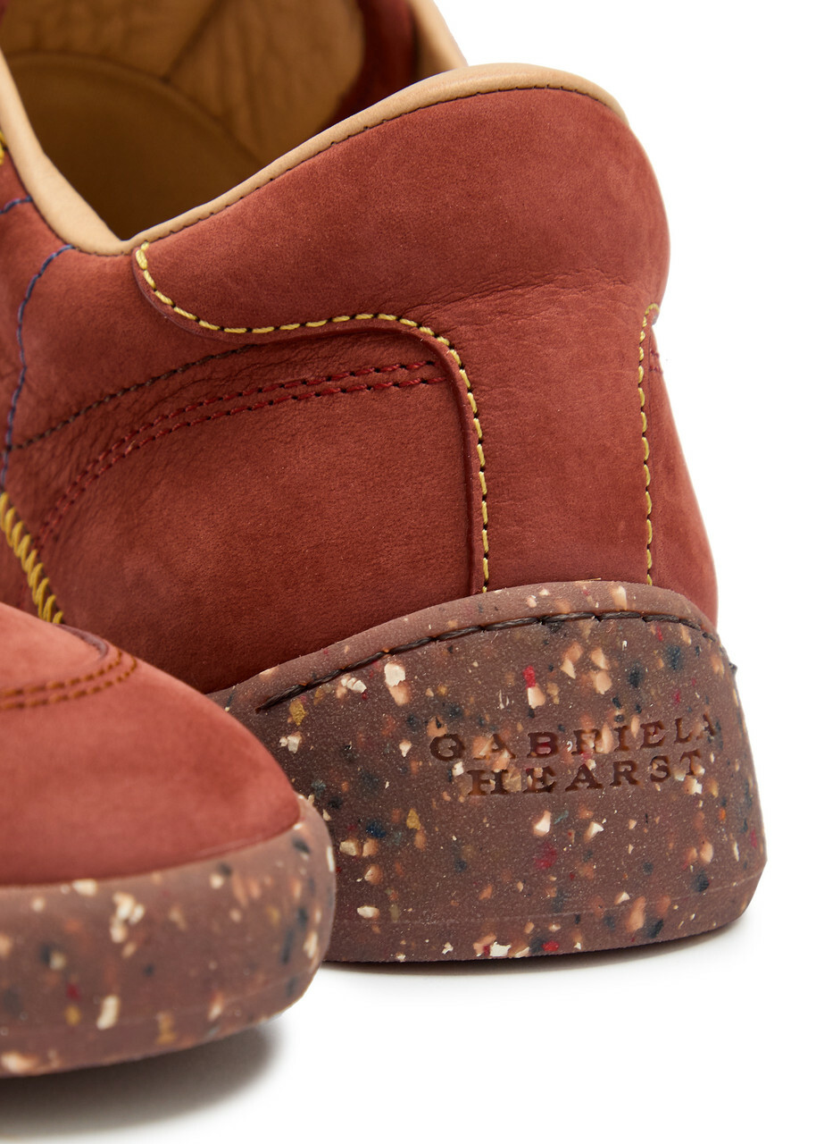 Gabriela Hearst Ohio Speckled Nubuck Sneakers Burgundy