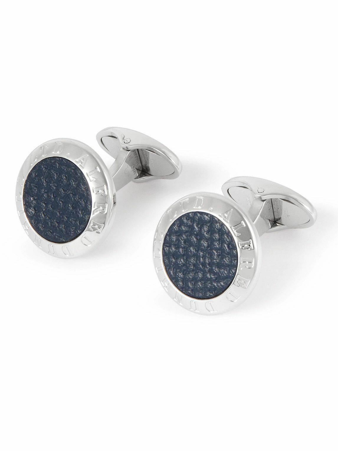 Photo: Dunhill - Logo-Debossed Silver-Tone and Enamel Cufflinks