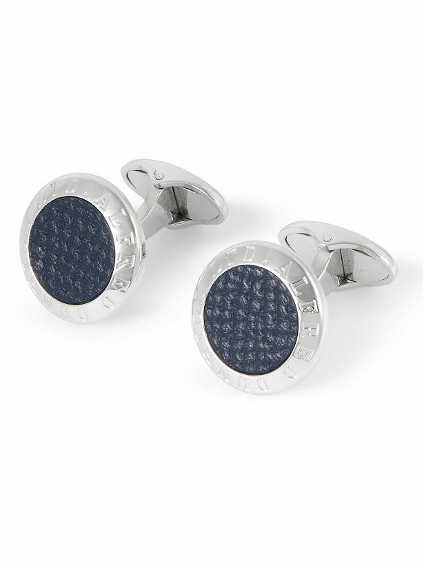 Photo: Dunhill - Logo-Debossed Silver-Tone and Enamel Cufflinks