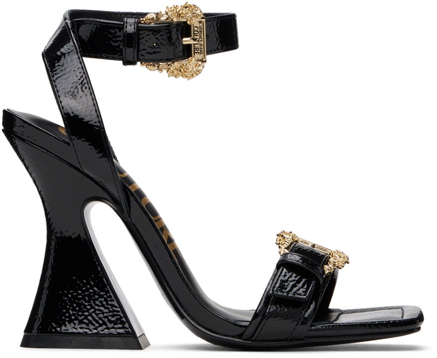 Lycia satin sandals in black - Versace