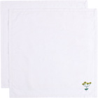 Gohar World Two-Pack White 'Á Jour & Flora' Embroidery Dinner Napkins