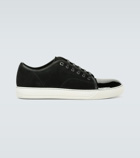 Lanvin Suede and patent cap-toe sneakers