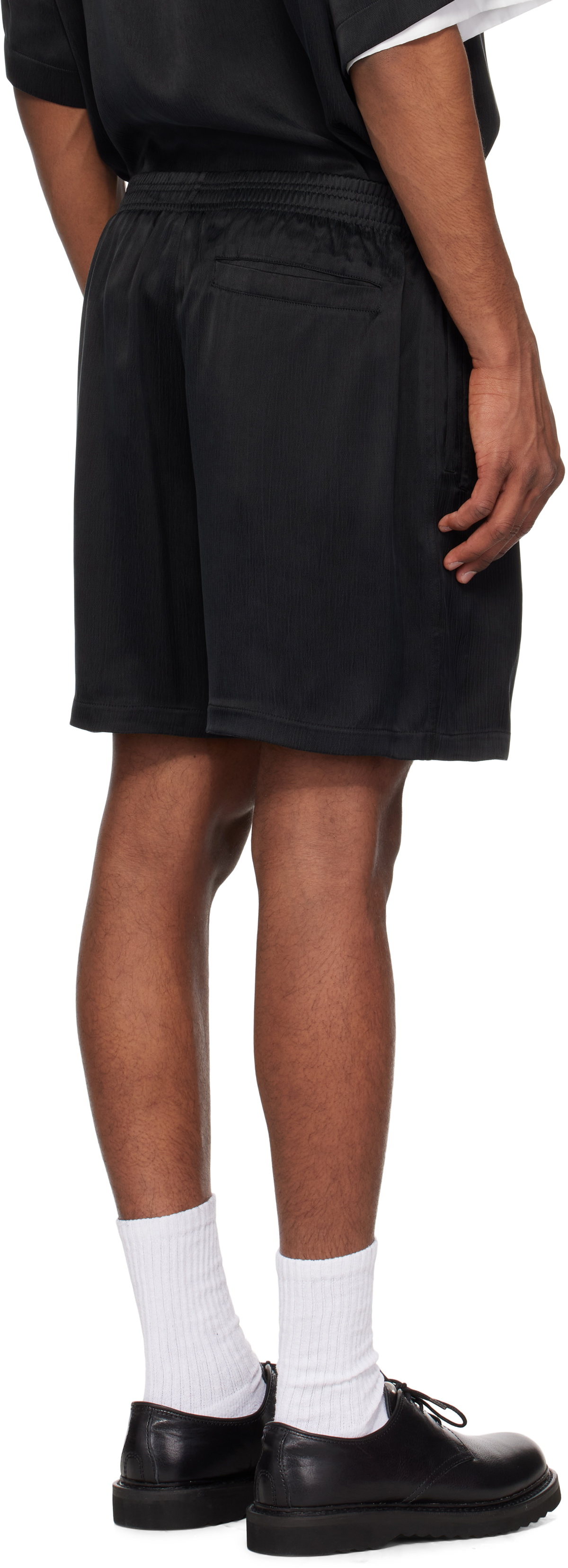 le PÈRE Black Double Pocket Shorts