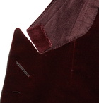 Dunhill - Burgundy Kensington Slim-Fit Faille-Trimmed Cotton-Velvet Tuxedo Jacket - Men - Burgundy