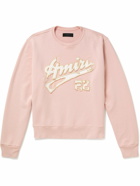 AMIRI - Logo-Appliquéd Distressed Cotton-Jersey Sweatshirt - Pink