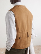 Drake's - Cotton-Drill Utility Vest - Brown