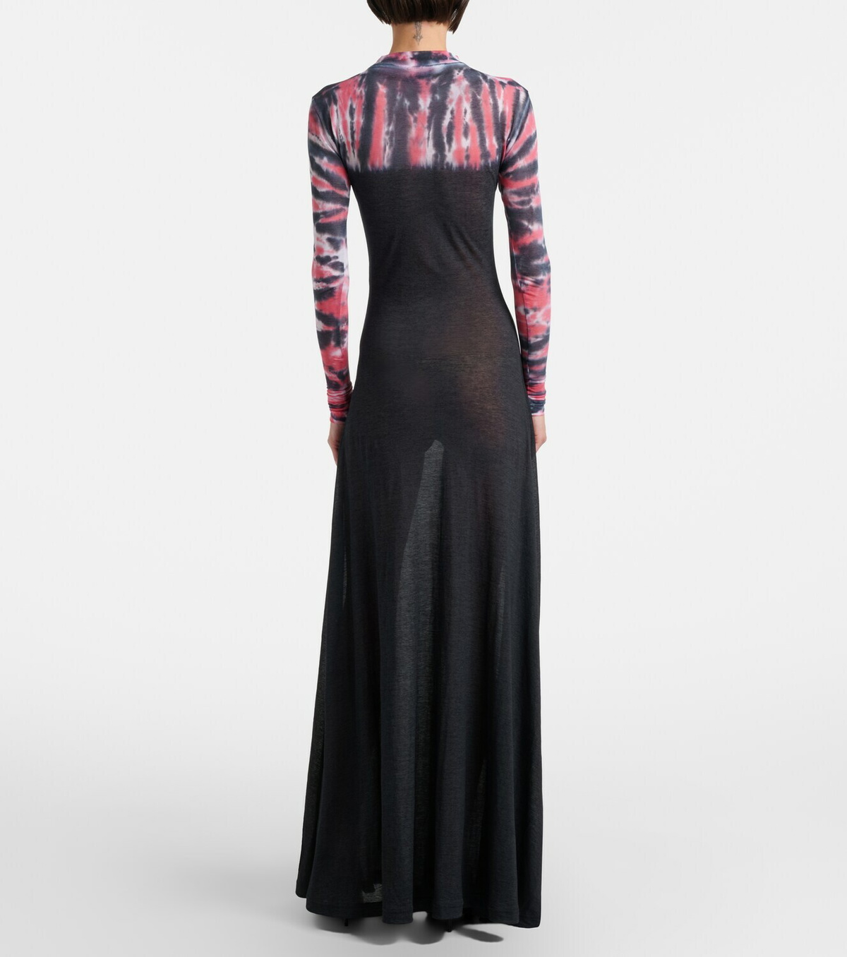 Balenciaga Printed tie-dye cotton-blend jersey maxi dress