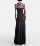 Balenciaga Printed tie-dye cotton-blend jersey maxi dress