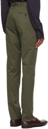 Ermenegildo Zegna Green Cotton Twill Trousers