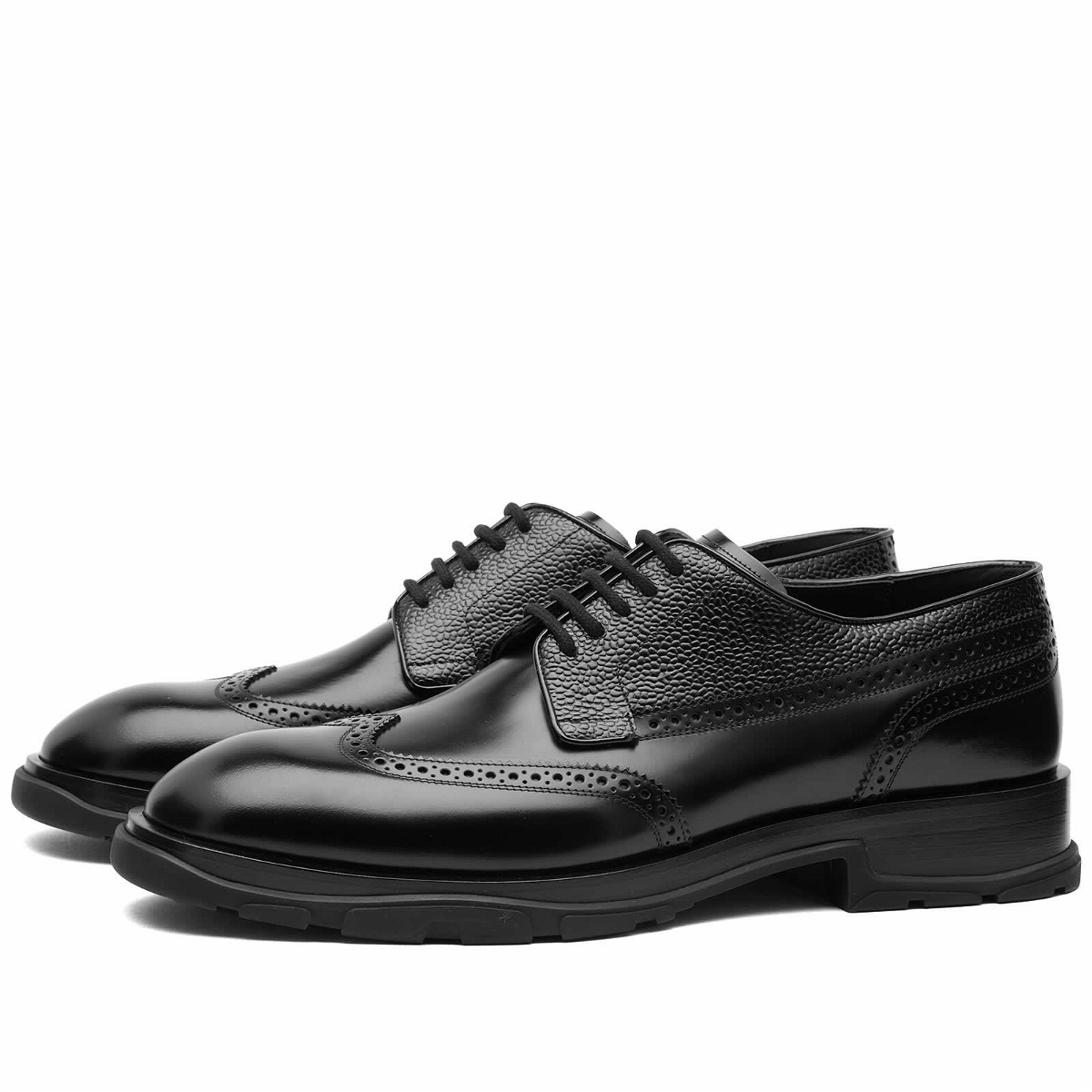 Photo: Alexander McQueen Men's Hybrid Sole Brogue Shoe in Black