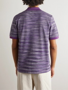 Missoni - Space-Dyed Cotton-Piqué Polo Shirt - Purple