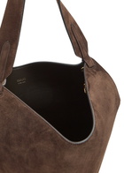 Khaite Lotus Mini Suede Tote bag - Dark Brown - One Size