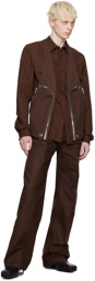 Rick Owens Brown Button-Fly Trousers