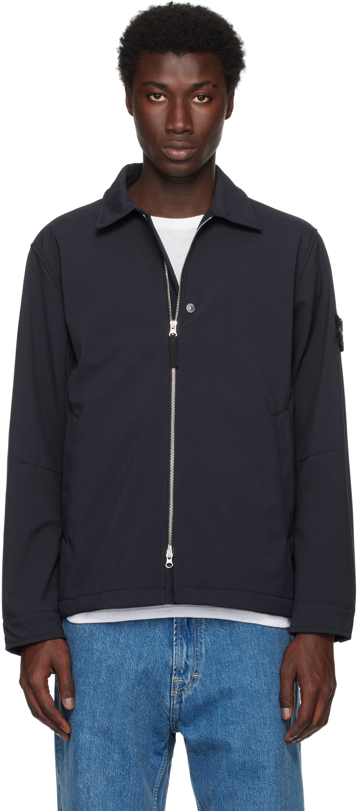 Stone Island Navy Q100003 Soft Shell Jacket