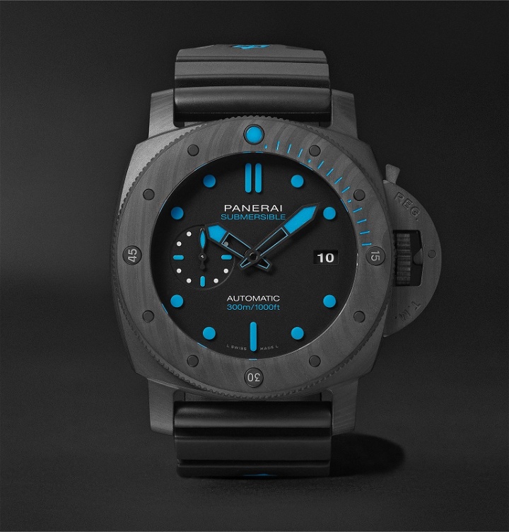Photo: Panerai - Submersible Automatic 47mm Carbotech and Rubber Watch - Black