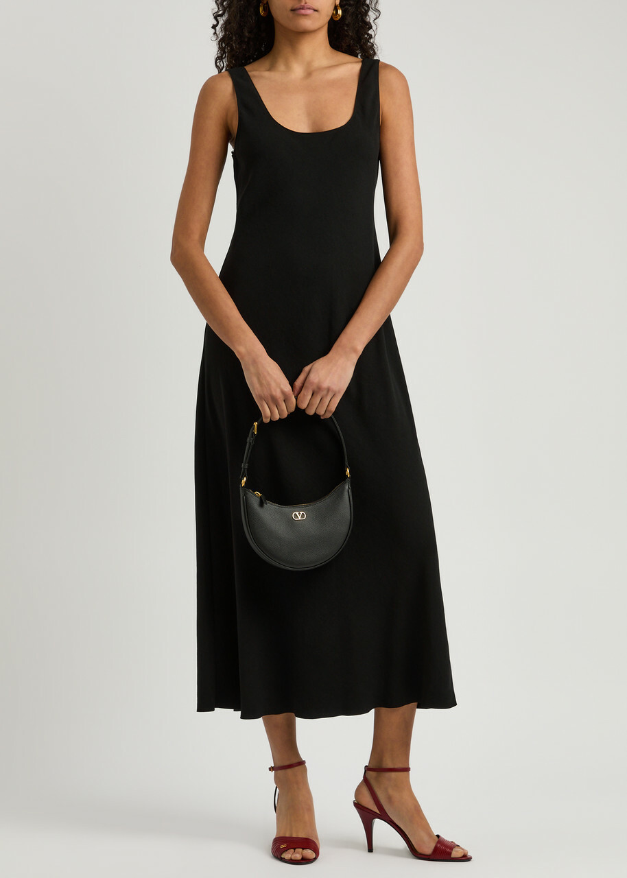 Vince Crepe Midi Dress Black Vince Vince Crepe Midi Dress Black Vince